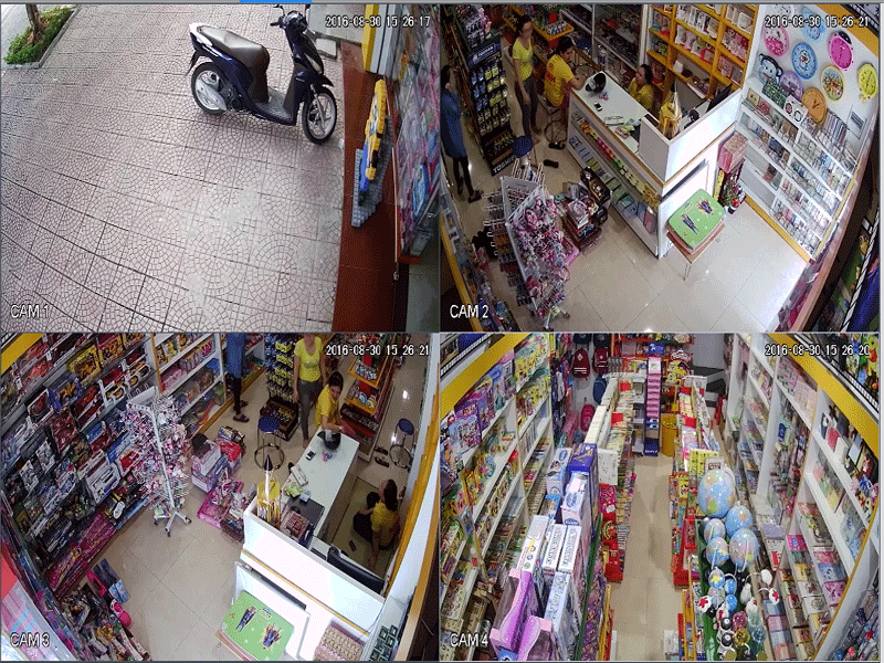 Camera quan sát tại siêu thị đồ chơi cho bé