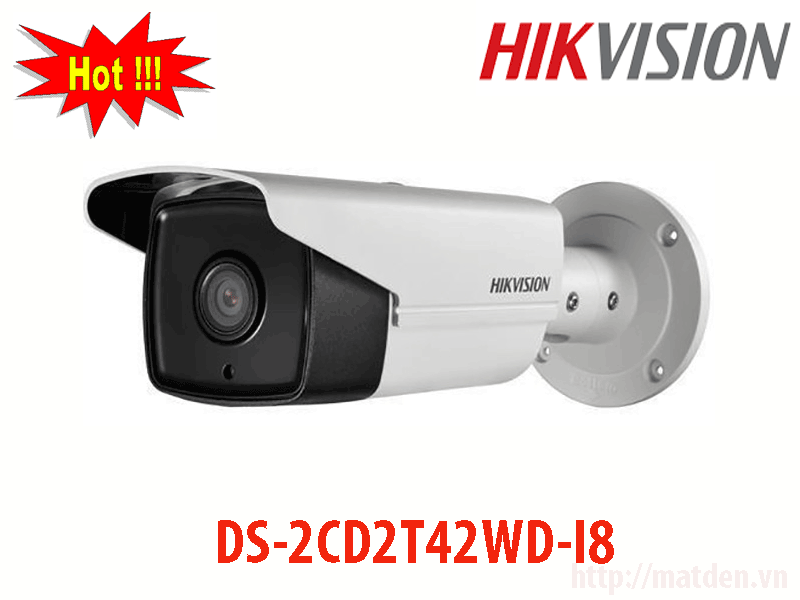 Camera IP Hikvision 4mp DS-2CD2T42WD-I8 thân trụ hồng ngoại